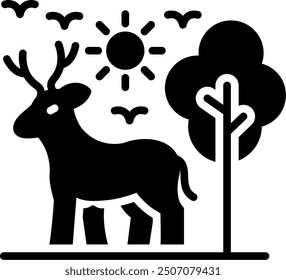 Moose Glyph Vector Icon Design