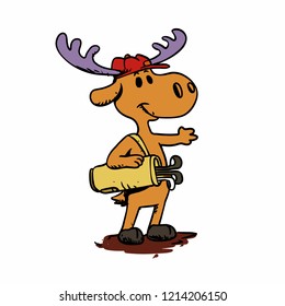 Moose golfist vector illustration 