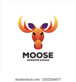 moose gradient mascot illustration logo design