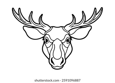 moose head clipart vector illustration