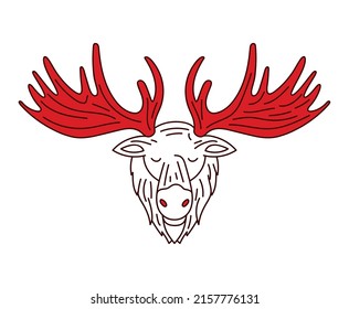 moose head desgin with red horns