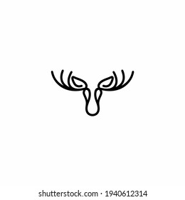 moose head with horns icon logo