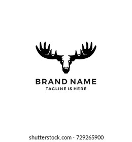 moose head logo template vector icon illustration