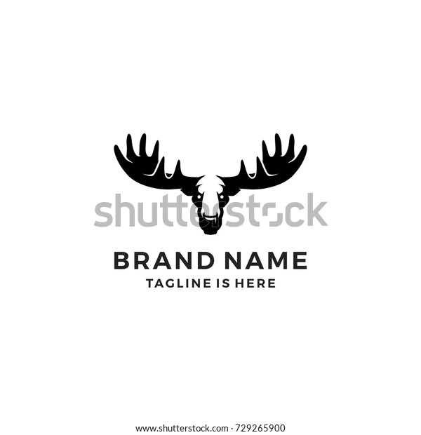 moose head\
logo template vector icon\
illustration