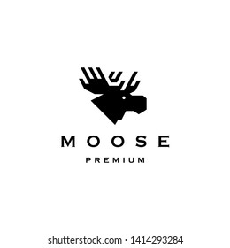 Moose Head Logo Vector Icon Illustration