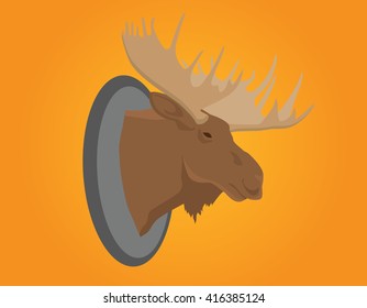 moose head on the wall vector illustration 