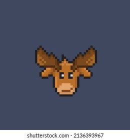 moose head in pixel style