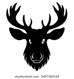 Moose head silhouette vector art