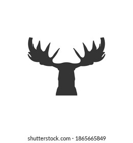Moose head silhouette vector on a white background