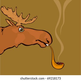 Moose Head Smoking Pipe