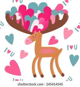 Moose with hearts