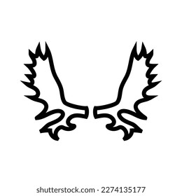 moose horn animal line icon vector. moose horn animal sign. isolated contour symbol black illustration