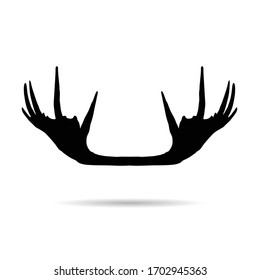 moose horn vector silhouette on white background