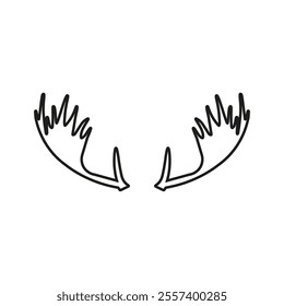 Moose horns icon. Moose antlers. Vector. Line style.