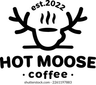 Moose hot coffee logo design