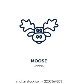 moose icon from animals collection. Thin linear moose, deer, animal outline icon isolated on white background. Line vector moose sign, symbol for web and mobile