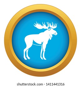 Moose icon blue vector isolated on white background for any design