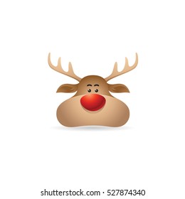 Moose icon in color. animal Santa ride