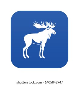 Moose icon digital blue for any design isolated on white vector illustration