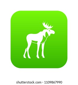 Moose icon digital green for any design isolated on white vector illustration