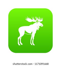 Moose icon digital green for any design isolated on white vector illustration