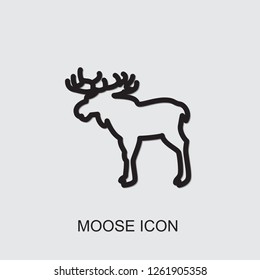 moose icon . Editable outline moose icon from animals. Trendy moose icon for web and mobile.