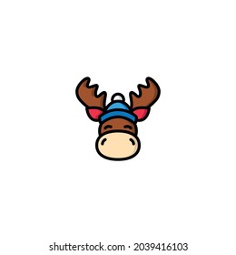 Moose Icon Isolated On White Background