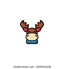 Moose Icon Isolated On White Background