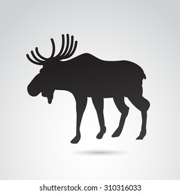 Moose icon isolated on white background. Vector art.
