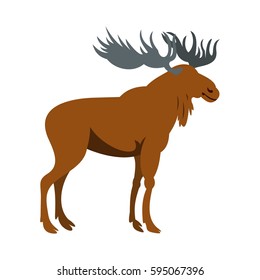 Moose icon isolated on white background vector illustration