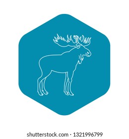 Moose icon. Outline illustration of moose vector icon for web