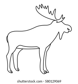 Moose Icon. Outline Illustration Of Moose Vector Icon For Web