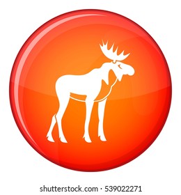 Moose icon in red circle isolated on white background vector illustration