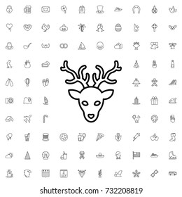 Moose icon. set of outline holiday icons.