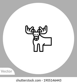 Moose icon sign vector,Symbol, logo illustration for web and mobile