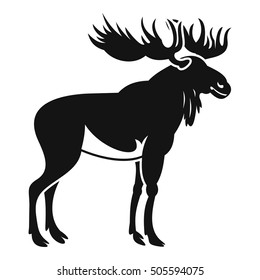 Moose icon. Simple illustration of moose vector icon for web