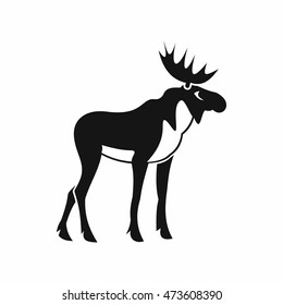 Moose icon in simple style isolated on white background. Animal symbol