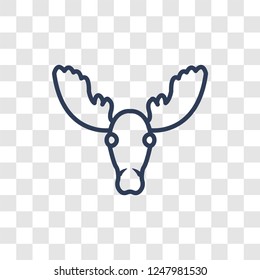Moose icon. Trendy linear Moose logo concept on transparent background from animals  collection