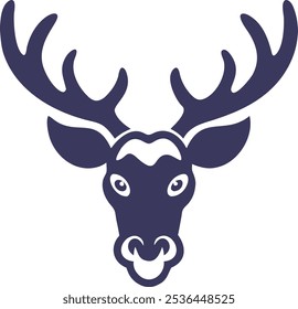 Elch-Ikone, Vektorgrafik, Moose-Logo, Tier von Elch-Kopf, Vektorgrafik-Design.