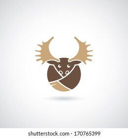 Moose icon - vector illustration