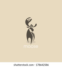 Moose icon - vector illustration