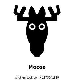 Moose icon vector isolated on white background, logo concept of Moose sign on transparent background, filled black symbol