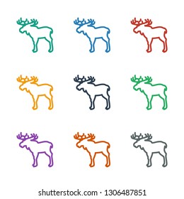 moose icon white background. Editable outline moose icon from animals. Trendy moose icon for web and mobile.