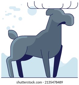 Moose icons in various UI design styles for web, mobile and app