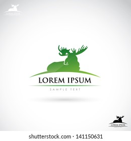 Moose label - vector illustration