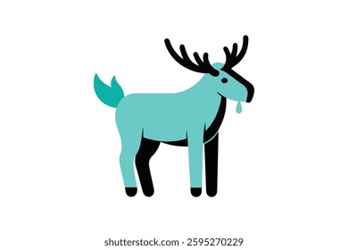 moose line art vector image