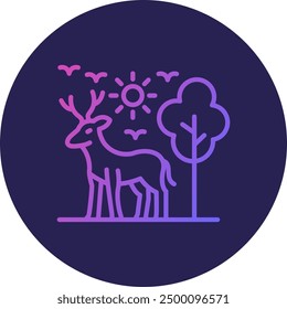 Moose Line Gradient Icon Design