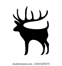 Moose line icon. Horns, forest, skin, moss, road, fur, herbivore, zoo, trophy, taiga. Black vector icons on a white background for Business