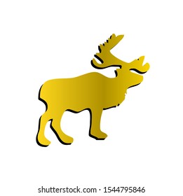 moose logo, deer vector, animal icon with antler, fauna silhouette, and illustration of big mammal