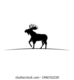 moose logo deformative silhouette vector